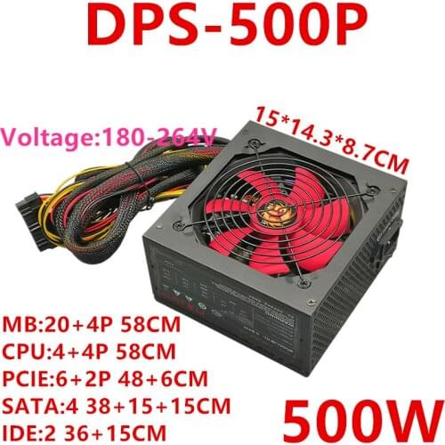 New Original PSU For Thermaltake(Tt) Brand ATX Game Power Supply Rated 500W Peak 600W Power Supply DPS-500P