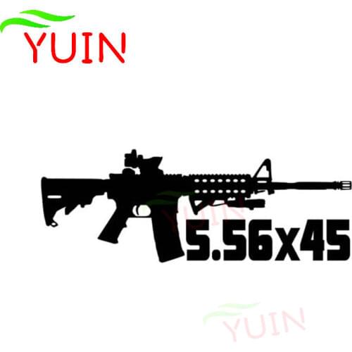 Personalized AR-15 Rifle 5.56x45 Bullet Car Sticker PVC Body Window Bumper Decoration Fitting Waterproof Anti-UV Decals