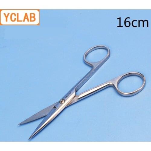 YCLAB 16cm Straight Scissors Stainless Steel Operation Dissecting Removal Stitch Laboratory Medical Household