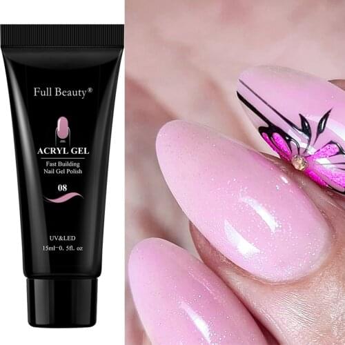 Quick Builder Nail Extend Gel Acrylic UV Building Poly Nail Gel Crystal Pink Clear Finger Extension Gel Nail Polish Tips LE1809