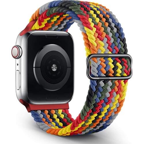 Braided Solo Loop for Apple watch band 44mm 40mm 38mm 42mm Adjustable nylon strap Elastic bracelet for iwatch SE 6 5 4 3 2 belt