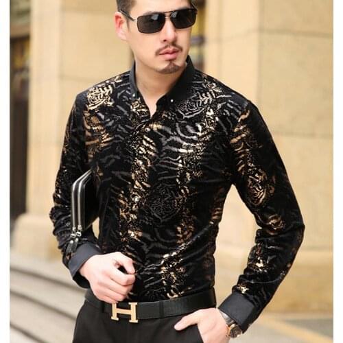 Luxury Brand Silk Leopard Print Shirts Mens Fashion Long Sleeve Spring Summer Business Dress Floral Shirt