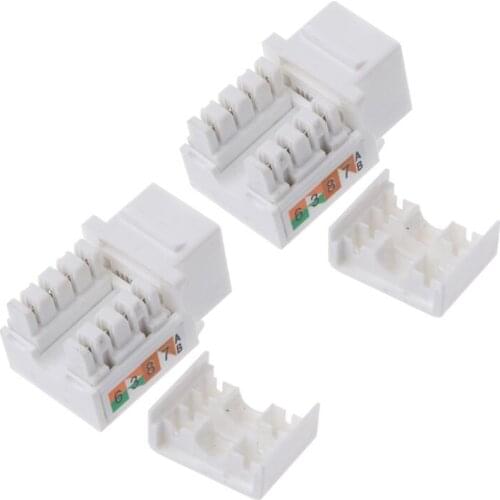H05B 2Pcs CAT6 Network Module Information Socket RJ45 Connector Adapter Keystone Jack