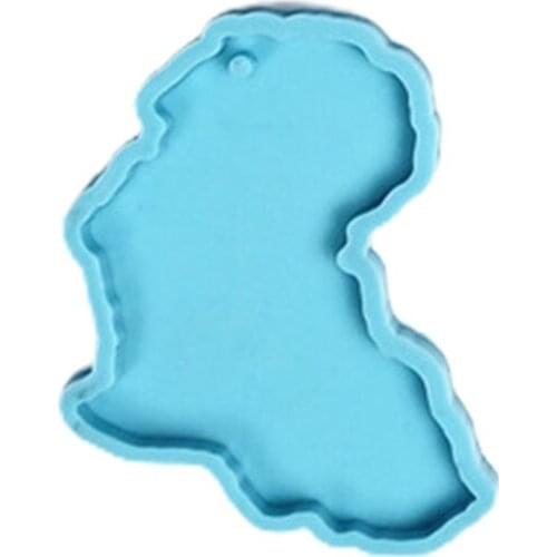 13MC Africa Map Shape Coaster Cup Mat Pad Epoxy Resin Mold Keychain Silicone Mould