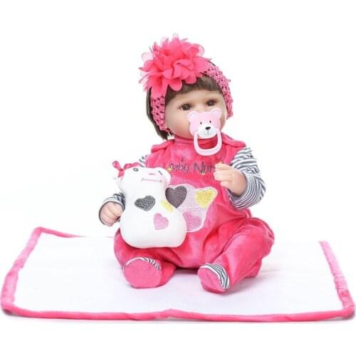 16" Silicone reborn baby doll toys for girl lifelike reborn babies play house toy kids child birthday gift girl brinquedos