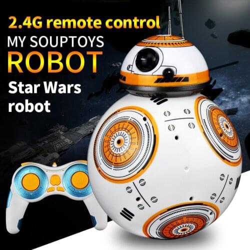 Star Wars RC BB8 Smart Remote Control Robot 2.4G Intelligent Toy Dancing Rotating with Light and Music Remote Control Smart Ball