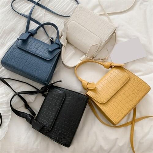 Stone Patent White Crossbody Bags For Women 2021 Small Handbag Small Bag PU Leather Hand Bag Ladies Designer Evening Bags