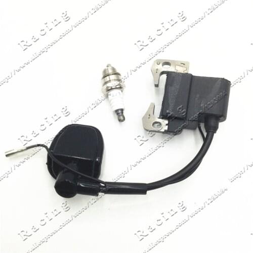 SPARK PLUG L7T with Ignition Coil for Chainsaw BM6A TS400 TS410 TS420 TS460 2 Stroke ATV MINI Super Pocket Bike