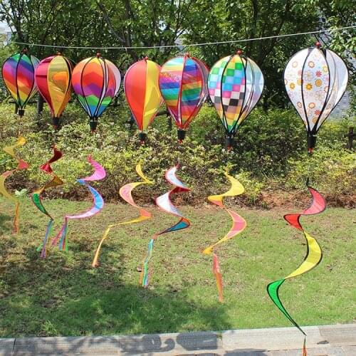 Funny wind rainbow hot air balloon colorful windmill outdoor toy holiday decoration handmade childrens toy gift