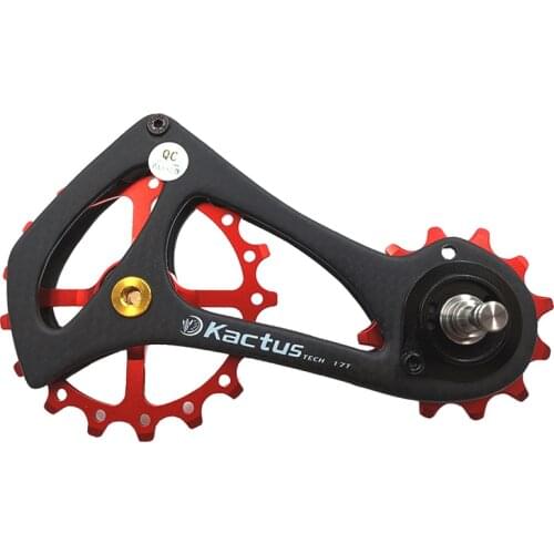 KACTUS 17T Bicycle Rear Derailleur Guide Pulleys Wheel Bike Carbon Fiber Jockey Wheel Ceramic Bearing For SRAM ETAP Bike Parts