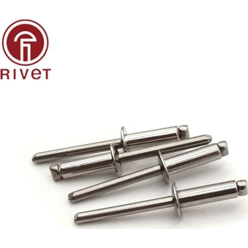 200PCS 4.8*20/22/25/30/35 DIN IOS15983 Stainless Steel And Steel Blind Rivet Round Head Open Type Csk Head Pop Rivet Multi Size