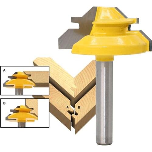 1/4 * 1-3/8 Woodworking Plywood Router Bit High-End 45-Degree Mortise Cutter