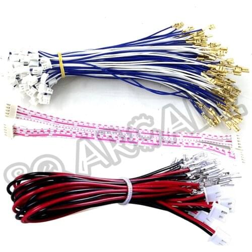 10 pcs joystick & button switch connect cable 2.8mm 4.8mm 2 pin wire for jamma arcade usb zero delay encoder