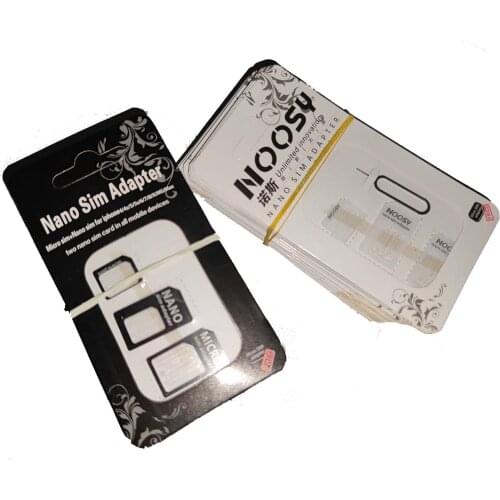 10pcs/lot SIM Card Adapter 4 in 1 micro sim adapter with Eject Pin Key Retail Package for iPhone 5/5S/6/6S/Android Phones