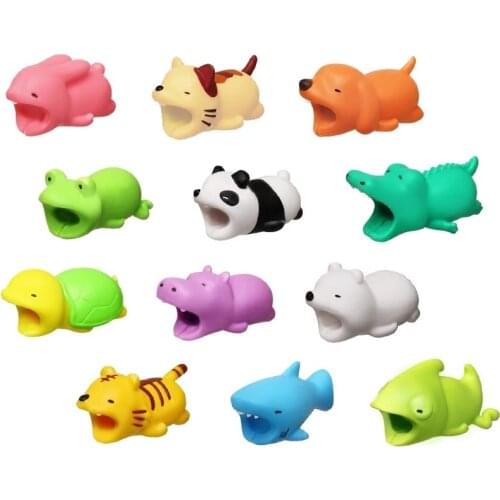 100pcs Cable Protector Bite For Iphone Cable Protector Biter usb Dog Panda Animal Mobile Phone Connector Accessory Dropshipping