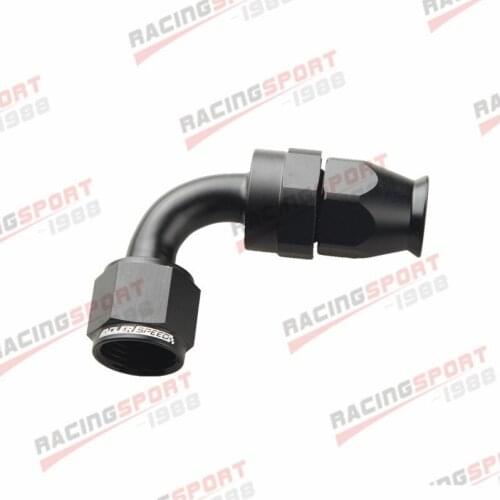 10AN AN10 AN-10 90 Degree Reusable Swivel P-TFE Hose End Fitting Adapter Black