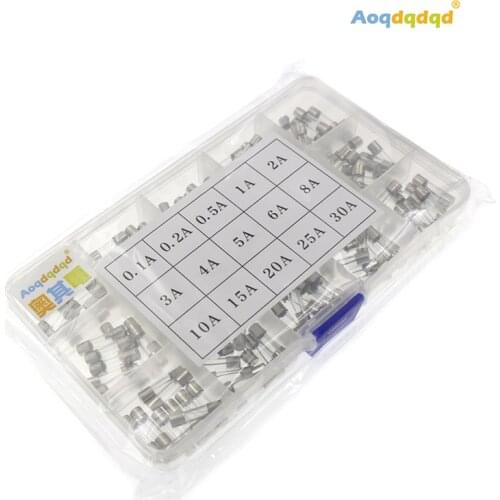 150PCS 5*20MM 0v-250v Universal Safety Fast-blow Glass Tube Fuses flat tubular shape Assorted Kit For Household/Electronics
