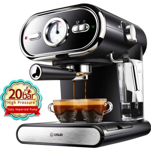 2019 20BAR Coffee Maker Machine Espresso Cups Semiautomatic Household Visualization Milk Foam Double Temperature Control