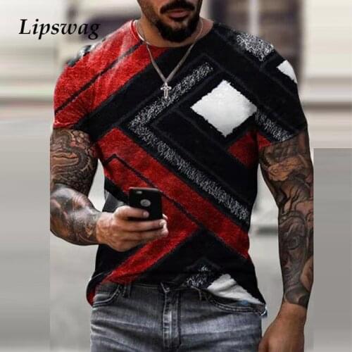 2021 Summer Casual Men Short Sleeve T-shirts Fashion Patchwork Block Printing Tops Pullover Vintage Men Tee Shirt Streetwear 3XL