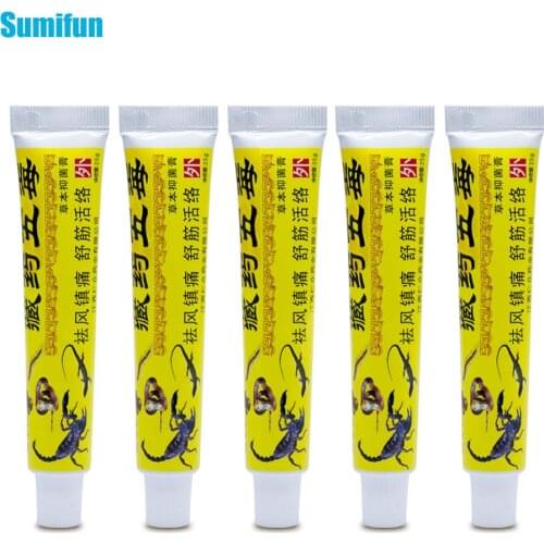 Sumifun 5Pcs Chinese Pain Relieve Cream Rheumatoid Arthritis Joint Back Herbal Analgesic Balm Pain Relief Ointment D1762