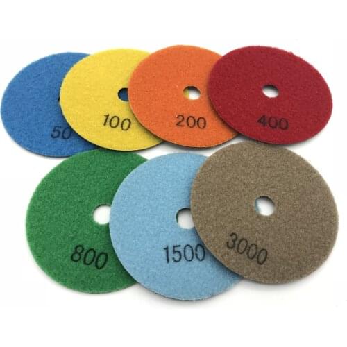 7 pieces set 3”4'' 5” 6“ 7” Dry Diamond Polishing Pads Resin Grinding Disc Granite Concrete Marble Stone