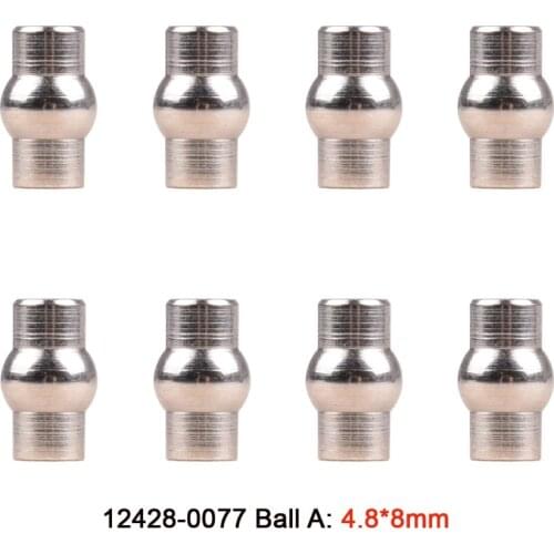 8Pcs Wltoys 12428 12423 RC Car Spare Parts Metal Upgrade 12428-0074 Ball Screw 4.8*8 0075 Ball C 0076 Ball B 0077 Ball Head4.8*8