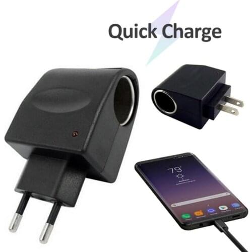 AC 220V To DC 12V500MA EU US Plug Converter Car Cigarette Lighter Adapter Quick Charge Car Power Converter Auto Accessories