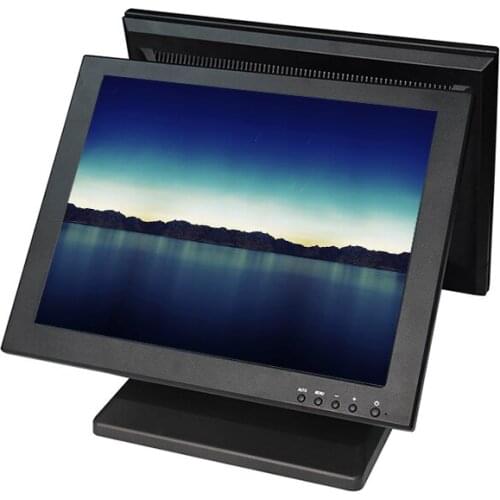 Free shipping Dual screen monitor 15 inch touch screen Display Computer Monitor for commercial