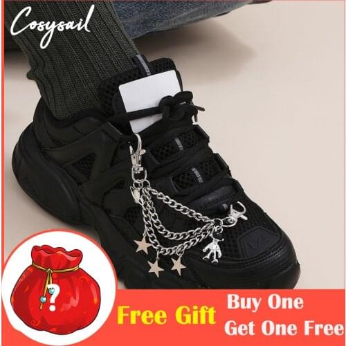 Cosysail Personality Star Tassel Astronaut Pendant Boot Shoe Chain Jewelry Hip hop Anklet Chains for Woman Party Jewelry Gift