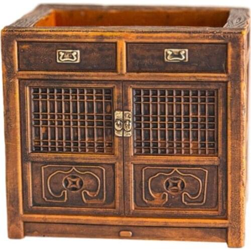 Cupboard-Shaped Flowerpot Novelty Succulent Planters Pot Container Plantpot Bonsai Home Farmhouse Home Office Decor JDH88