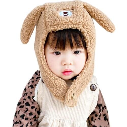 Ins Puppy Style Childrens Hat Winter Plush Warm Boys Girls Baby Kids Ins Lei Feng Hat Kids Accessories Hot