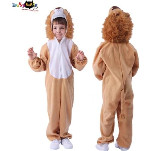 Eraspooky Movie Wizard of Oz Lion Costume Animal Jumpsuit Children Halloween Costume For Kids Christmas Carnival Party Outfit