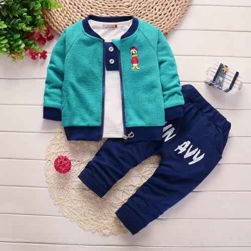 Autumn Children Baby Clothes suit Boys Girls sports Coat Long Sleeve jacket Pants 3Pcs/sets Kids clothing Toddler Tracksuits set