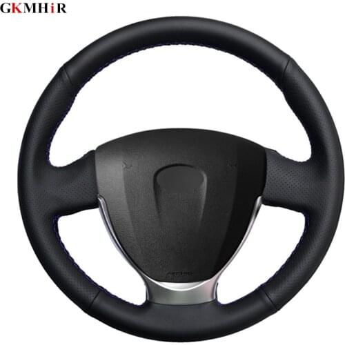 DIY Hand-stitched Black Artificial Leather Car Steering Wheel Cover For Lada Granta 2018-2019 Priora 2 2013-2017 2018 Kalina 2