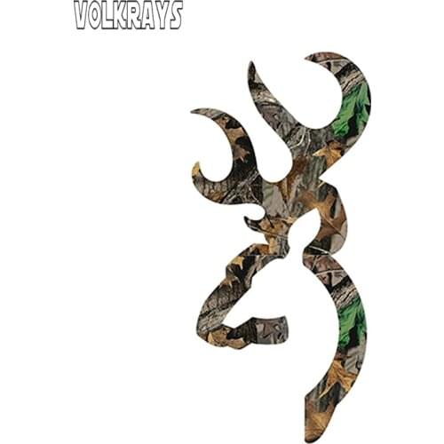 Volkrays Browning Style Camo Buck Camouflage Hunting Sticker Decal Funny Motorcycle Automobile Decal Accessories PVC,13cm*6cm