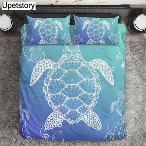 Upetstory Bedding Set 3Pcs/Set Trendy Maori Polynesian Turtle Prints Bed Pillowcase & Duvet Cover Sets Home Bed Textile Products