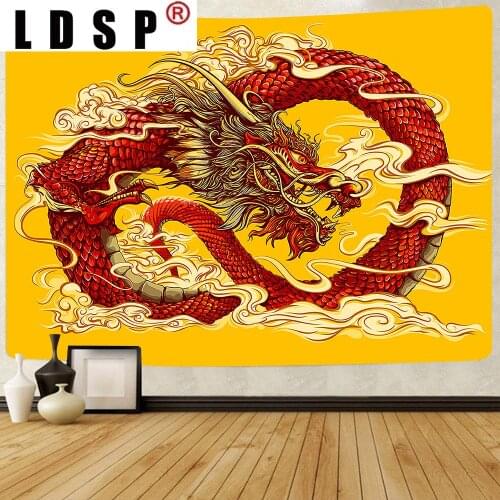 LDSP Dragon Tapestry Psychedelic Animal Phoenix Tiger Chinese Style Tapestry Wall Hanging Backdrop for Living Room Bedroom Decor