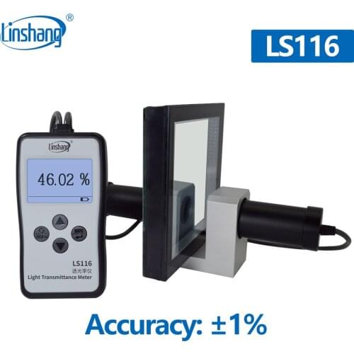 Linshang LS116 LS117 Light Transmittance Meter Test VLT Visbile Light Tansmission of Glass PC PMMA PET Plastic Aluminized Film