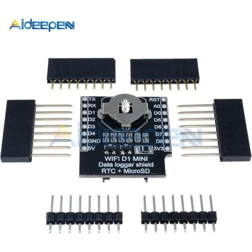 1Set For Wemos D1 Mini Real Time Clock Data Log Logger Shield + RTC DS1307 Clock Micro SD For Arduino/Raspberry