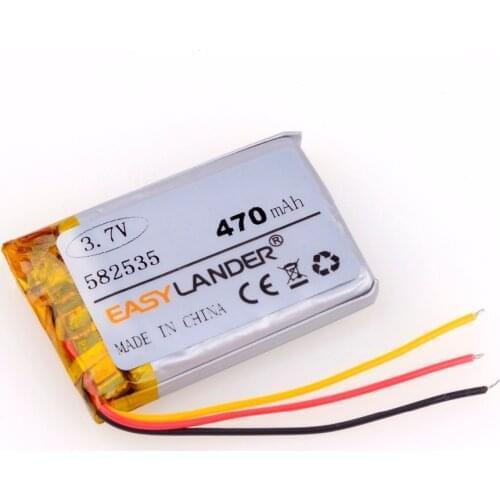 MODEL 582535 SP5 470mAh Rechargeable Li-Polymer Battery For headphones tachograph DVR mp3 mp4 GPS PSP 602535 062535 602436