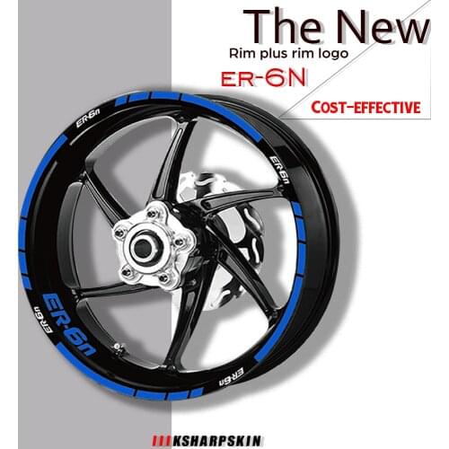 Motorcycle Tire waterproof wheel logo stickers reflective stripe moto decals for KAWASAKI ER-6N er6n er-6n