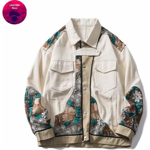 Mens Denim Jacket Spring Autumn Japanese Fashion New 2021 Streetwear Gentleman Embroidery All-match Jackets for Men Clothing