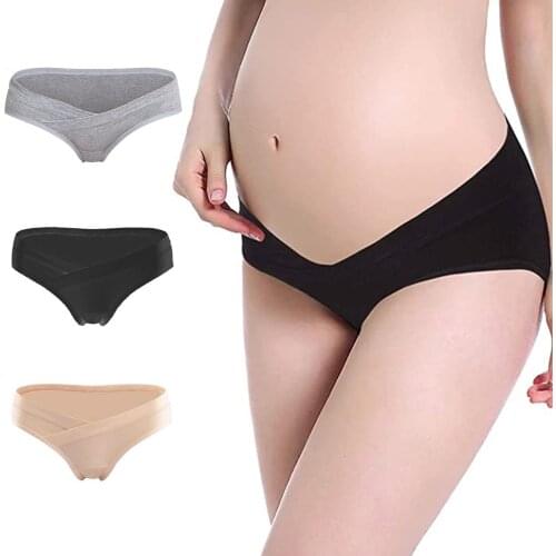 Maternity Underwear Pregnant Knickers Low Waist V Shaped Cotton Breathable Underwear Pregnancy Postpartum Panties #40