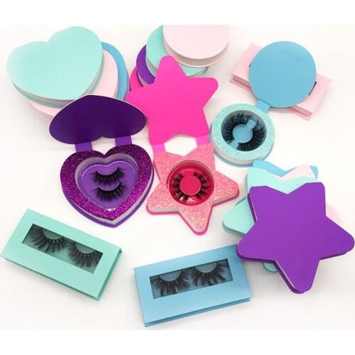 New Fake eyelashes Packaging Box Colorful Stars Heart Shape Empty Eyelash Case Fashion False Lashes Case Nail Tip Storage Box