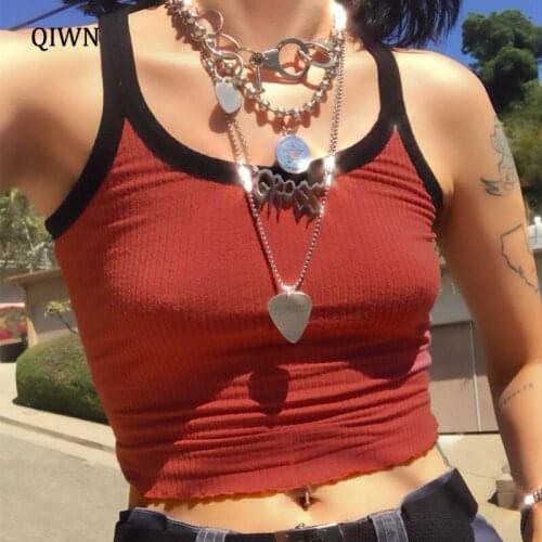 2021 Summer New Fashion Contrast Color Tank Top Women Casual Fitness Clothing Off Shoulder Strapless Crop Top Camisole