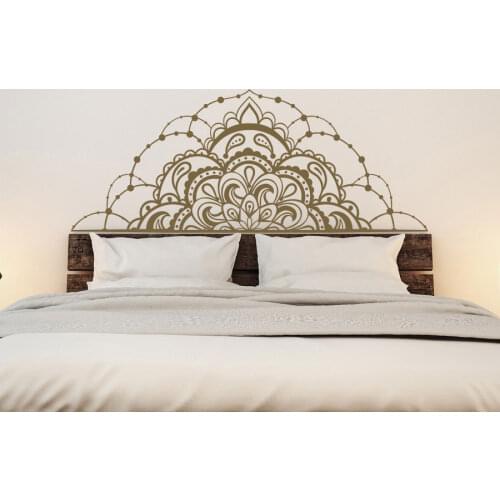 Half Mandala Vinyl Wall Decals For Bedroom- Mandala Decal For Car Window- Headboard Master Bedroom Wall Decal MT14