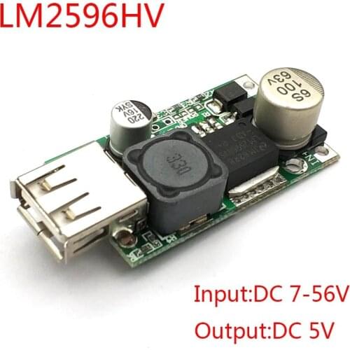 LM2596HV 5V DC-DC Step Down Buck Converter Module 9V 12V 24V 36V 48V to 5V 3A USB Charger Module