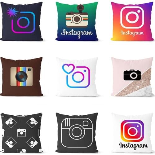App Logo Decorative Polyester Pillow Case Youtube Facebook Throw Cushion Cover Square Sofa Pillow Cover Home Decoration 45X45CM