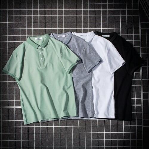 Fashion Slim Cotton Men Polo Shirt Black Short Sleeve Summer Thin Shirt Streetwear Striped Male Polo Shirt for Korean Clothing