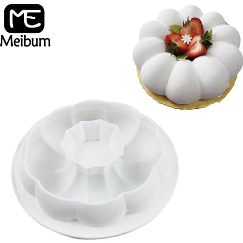 Meibum Wreath Shape Silicone Cake Mold Chocolate Mousse Dessert Mould Cake Decorating Pan Muffin Pastry Tray Baking Tools